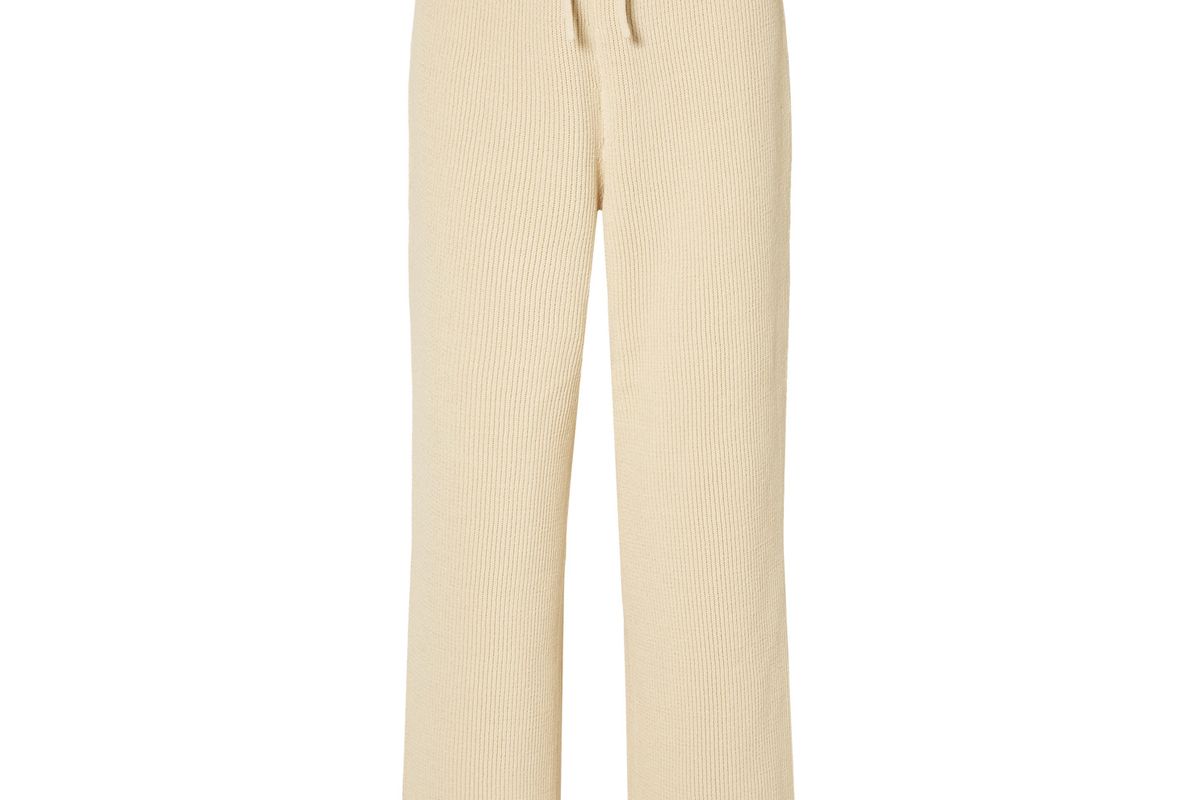 le 17 septembre ribbed cotton wide leg pants