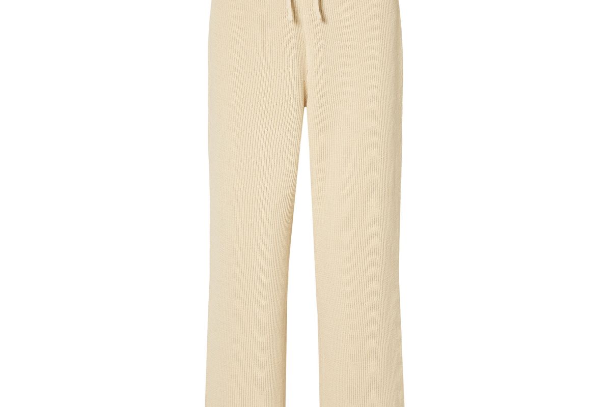 le 17 septembre ribbed cotton wide leg pants