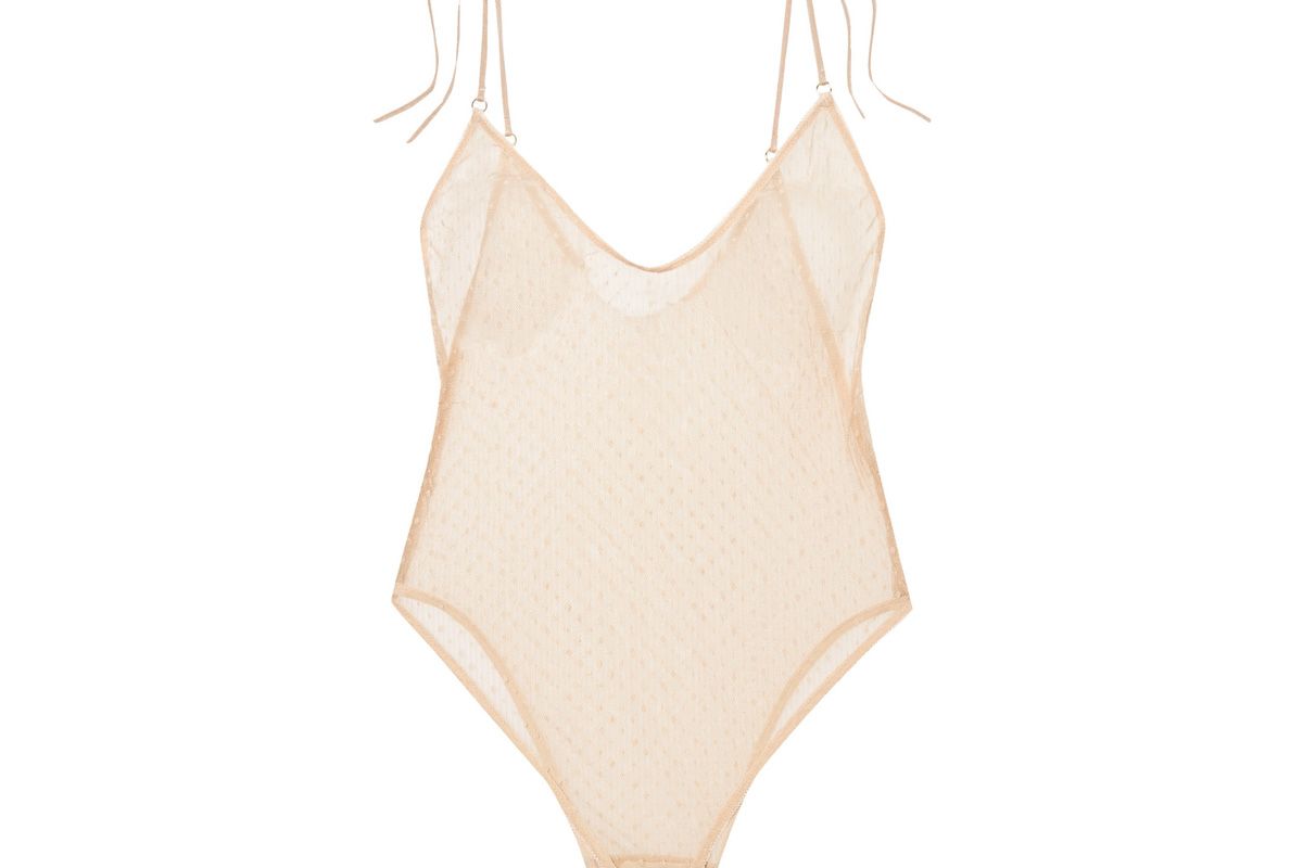 le petit trou apollonia swiss dot tulle bodysuit