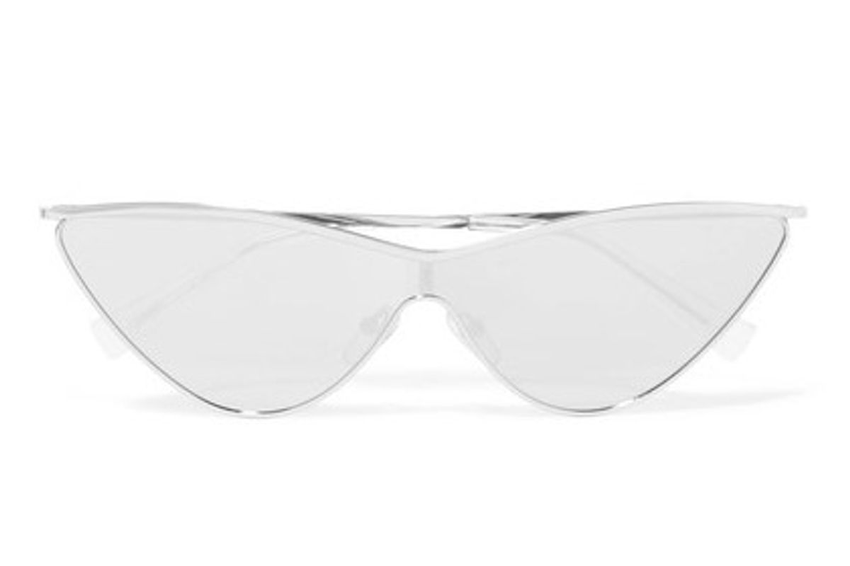 The Fugitive cat-eye silver-tone mirrored sunglasses