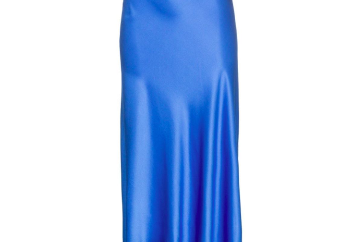 lee mathews fitted silk midi skirt