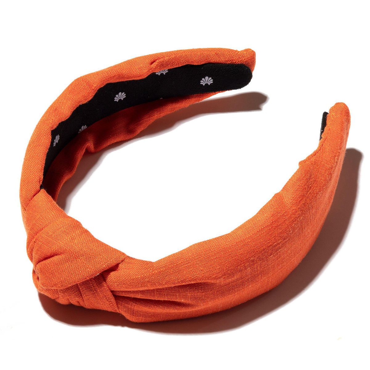 lele sadoughi orange linen headband
