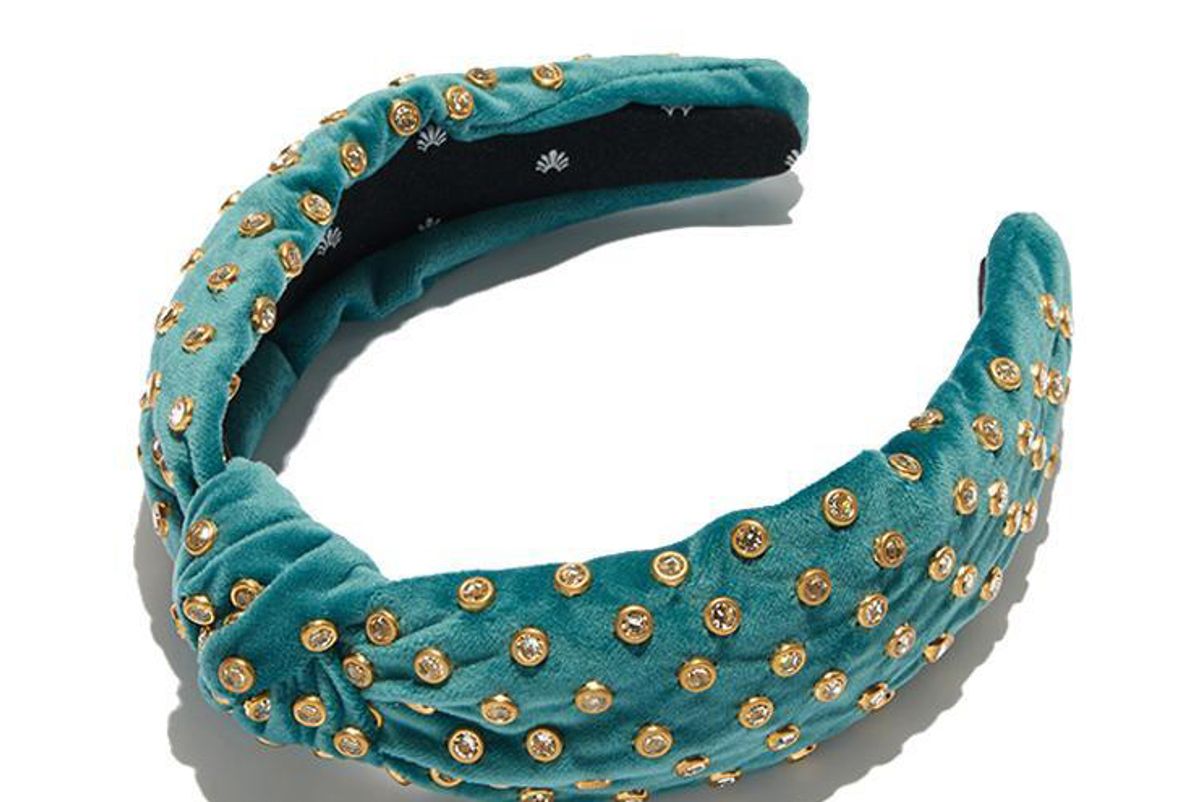 lelesadoughi emerald velvet crystal headband