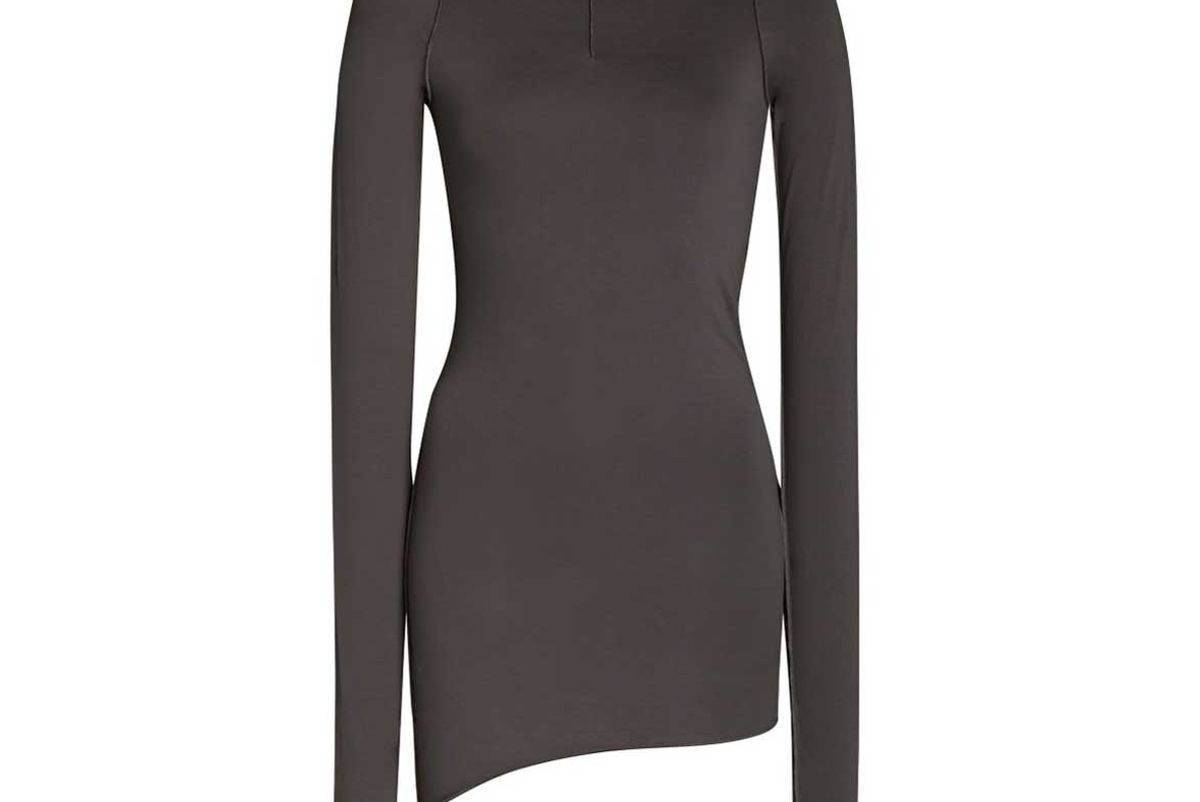 lemaire asymmetric cotton blend turtleneck top