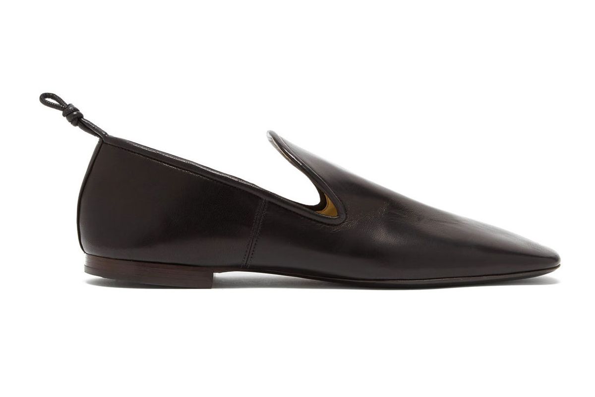 lemaire knotted nappa leather loafers