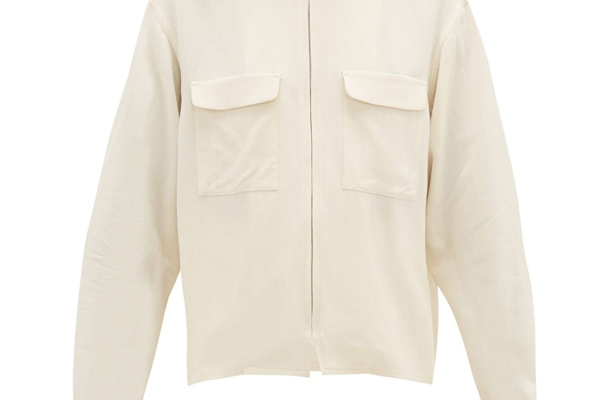 lemarie flap pocket crepe jacket