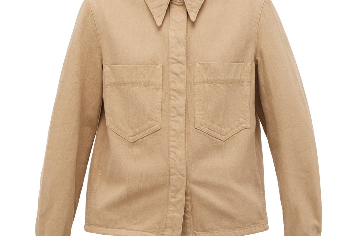 lemarie garment dyed cotton twill overshirt