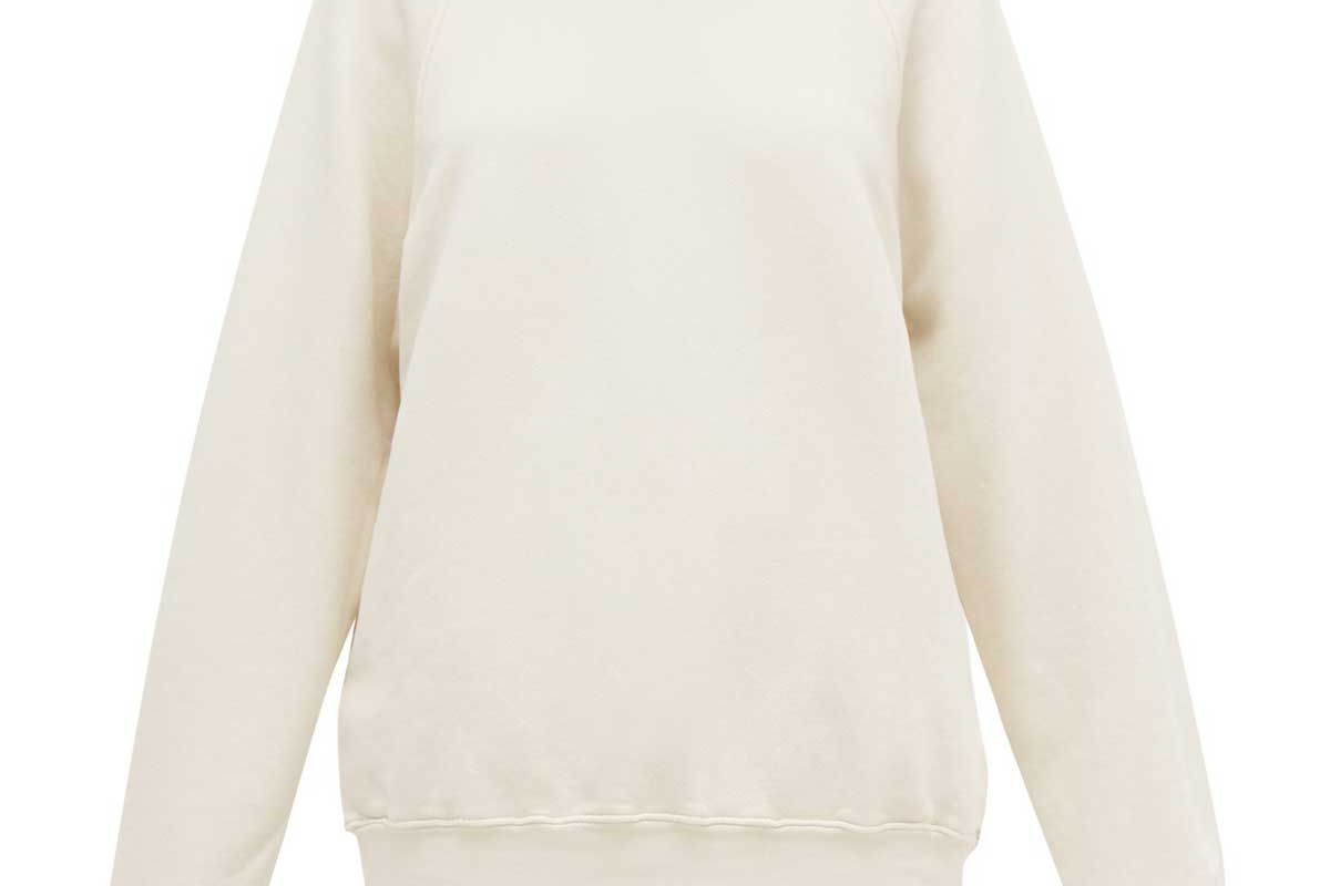 les tien raglan sleeve loop back cotton sweatshirt