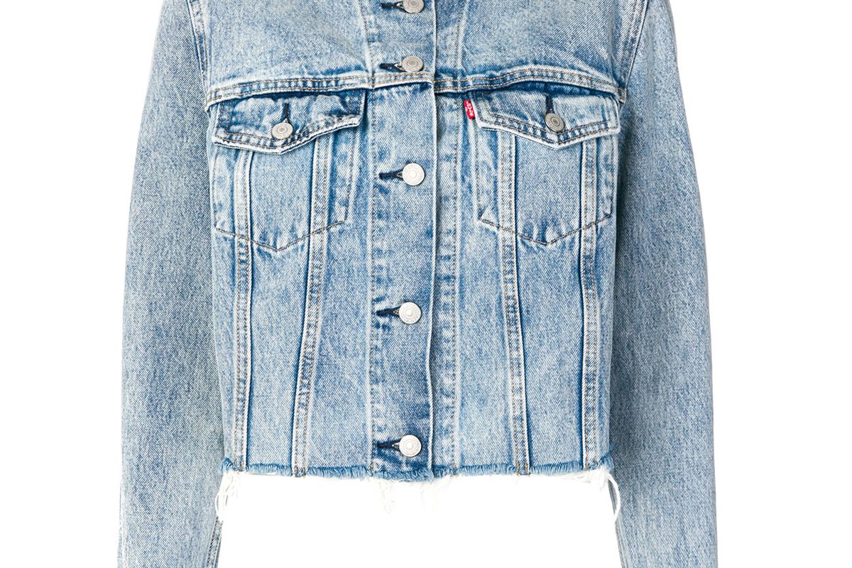 levi’s collarless denim jacket