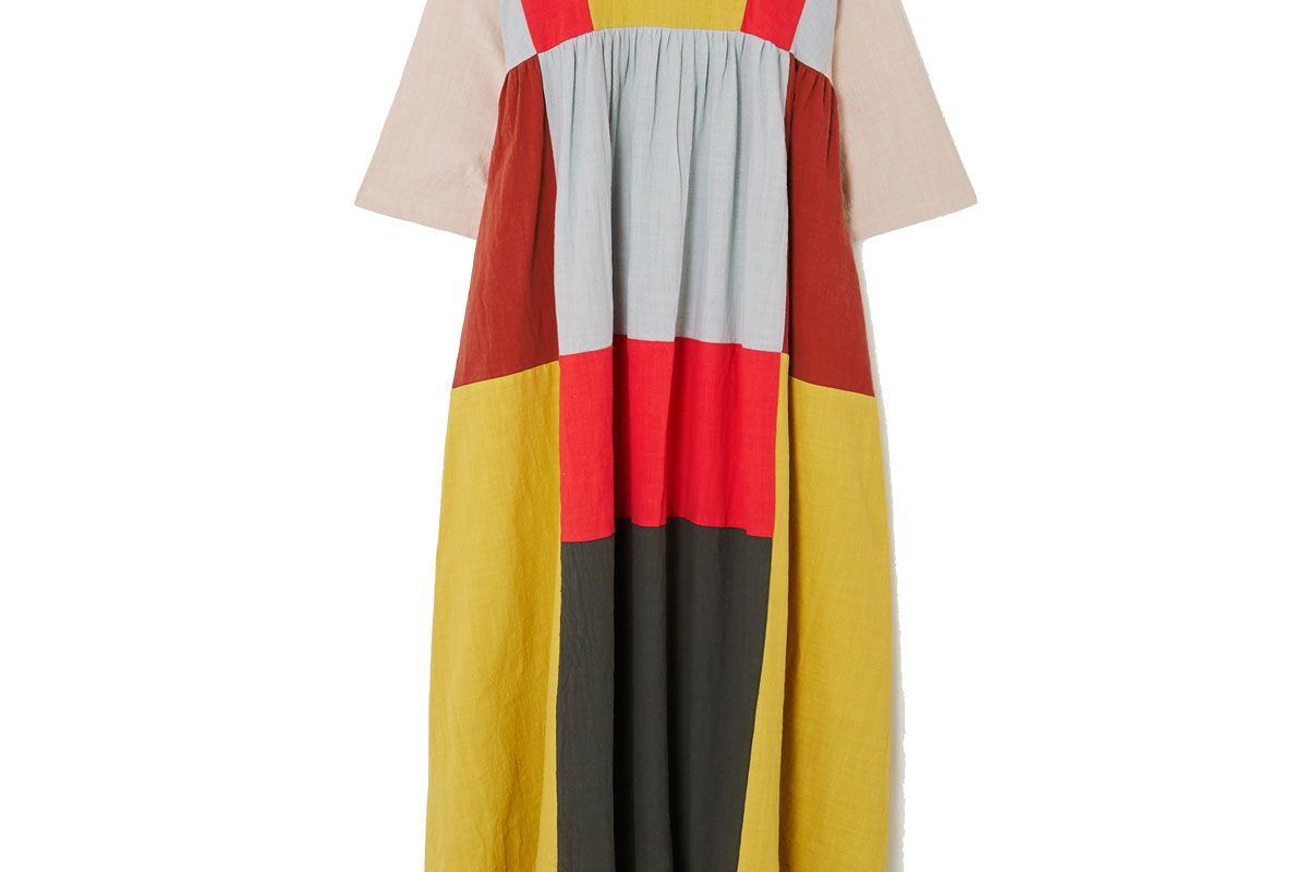 lf markey dustin patchwork cotton midi dress