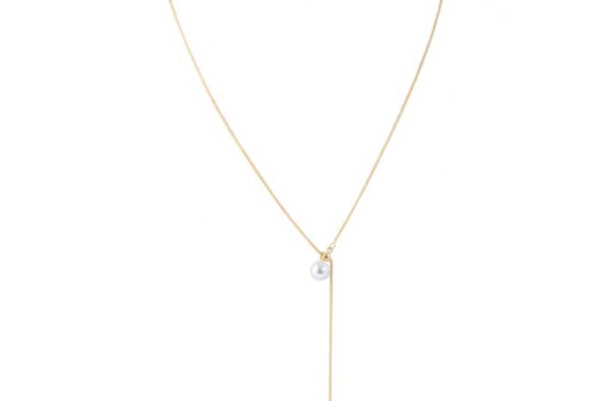 limnia sunni lariat necklace with pearl