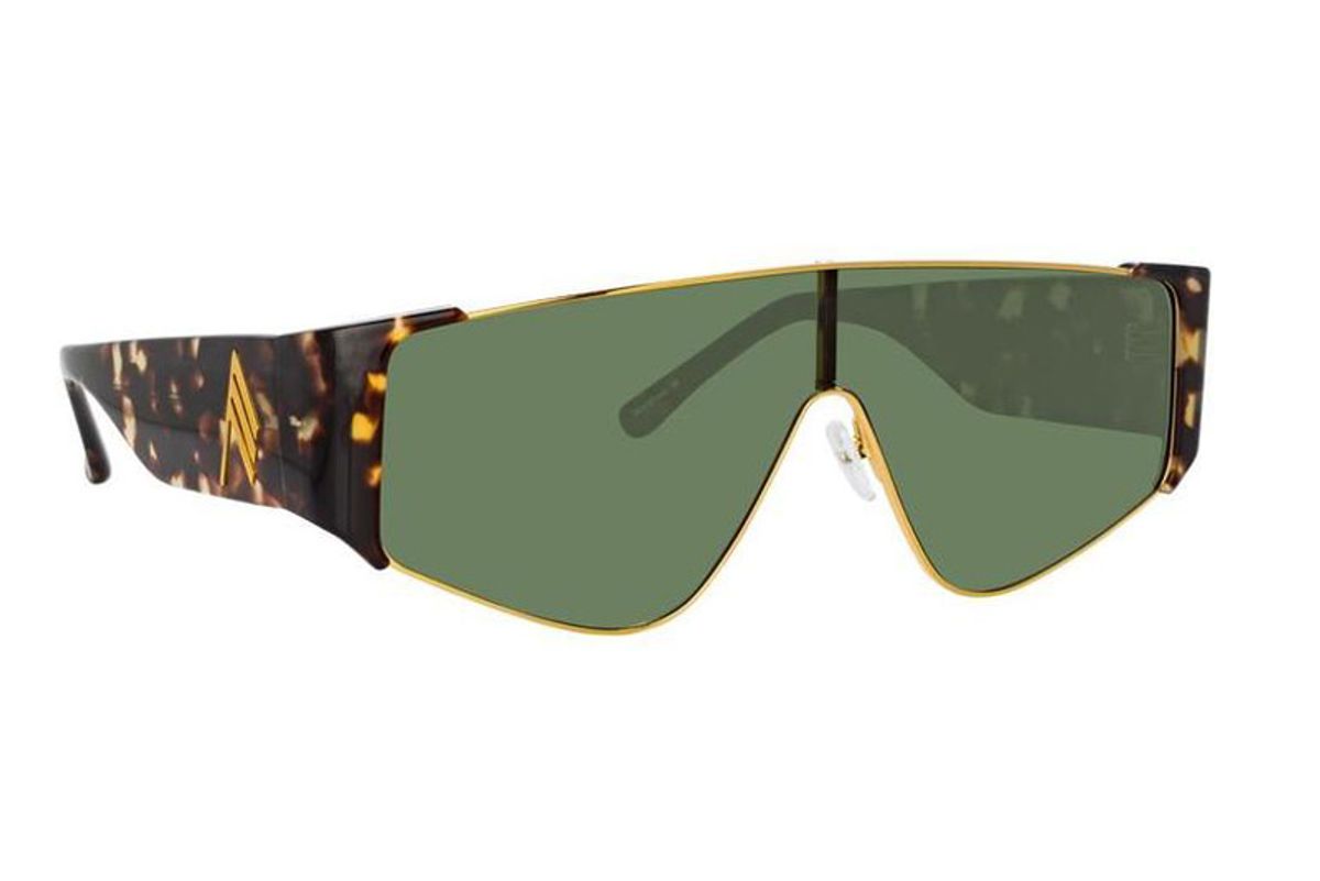 linda farrow the attico carlijn shield sunglasses in tortoiseshell