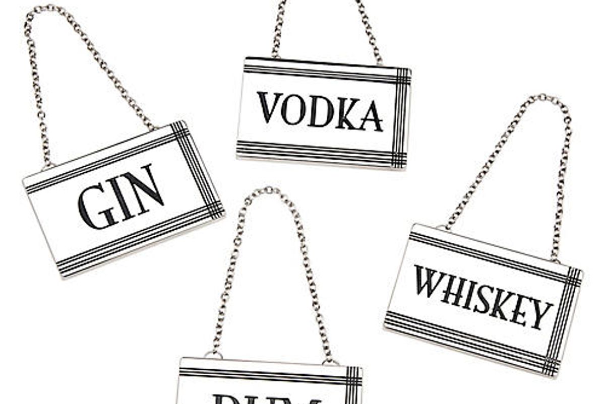 S/4 Rectangular Liquor Labels