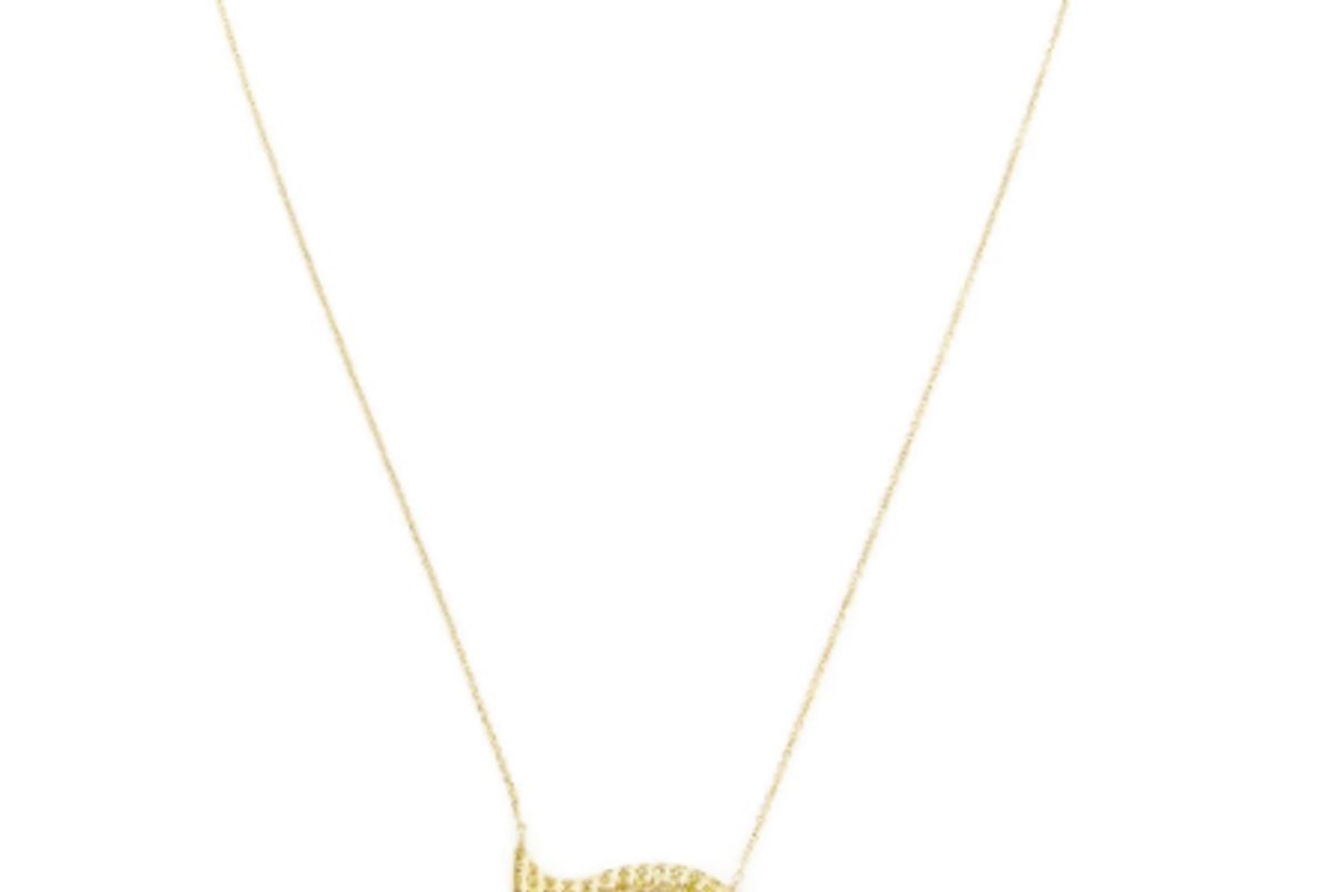 Gold And Canary Diamond Eyelash Teardrop Necklace