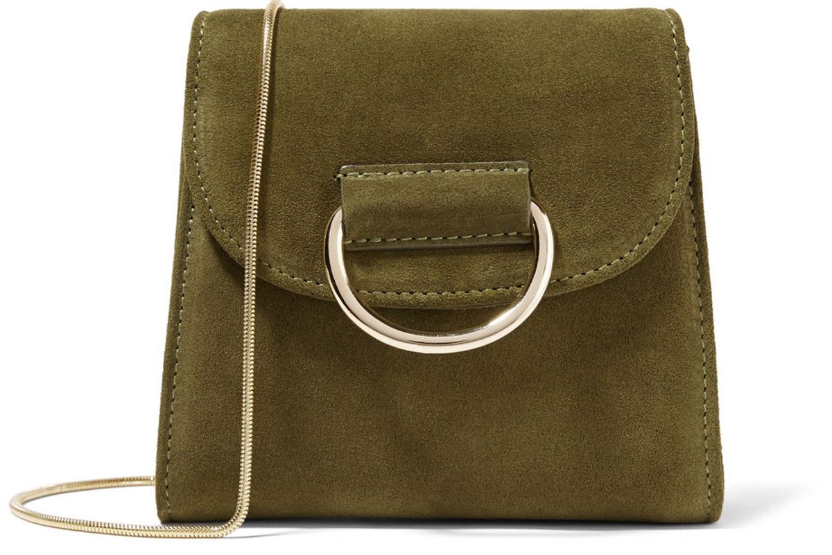 D Tiny Box Suede Shoulder Bag