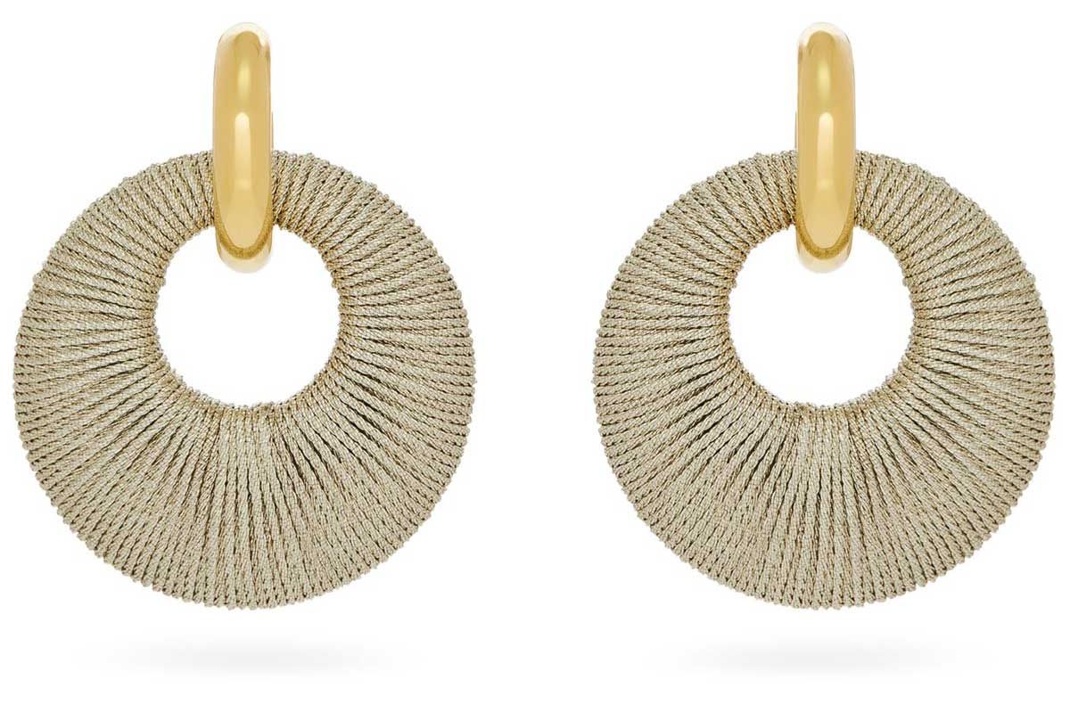 lizzie fortunato orb cord and gold plated hoop earrings