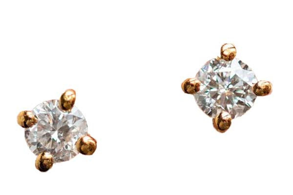 local eclectic solid gold diamond studs