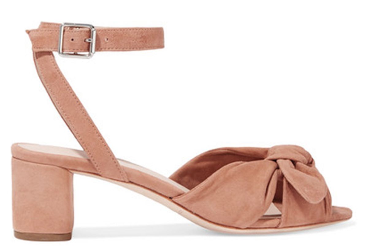 loeffler randall jill-bow detailed suede sandals