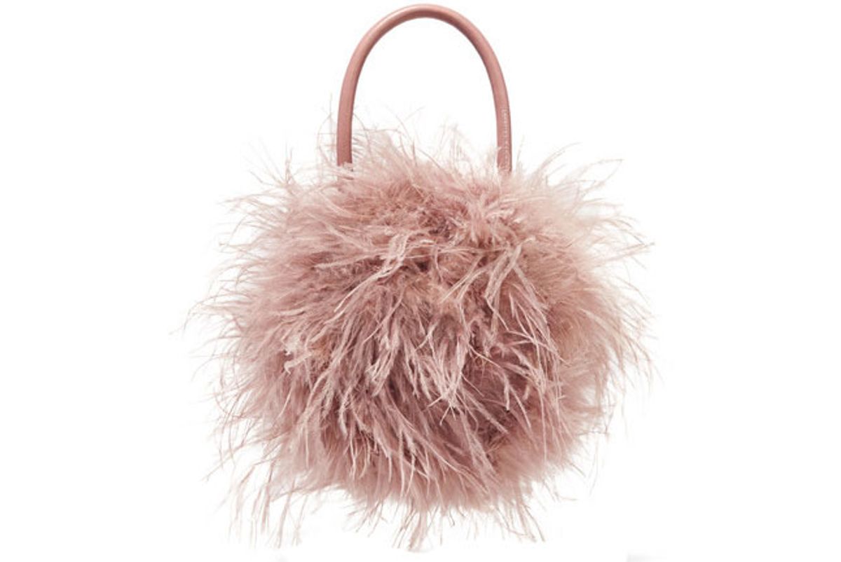 loeffler randall zadie feather and leather tote