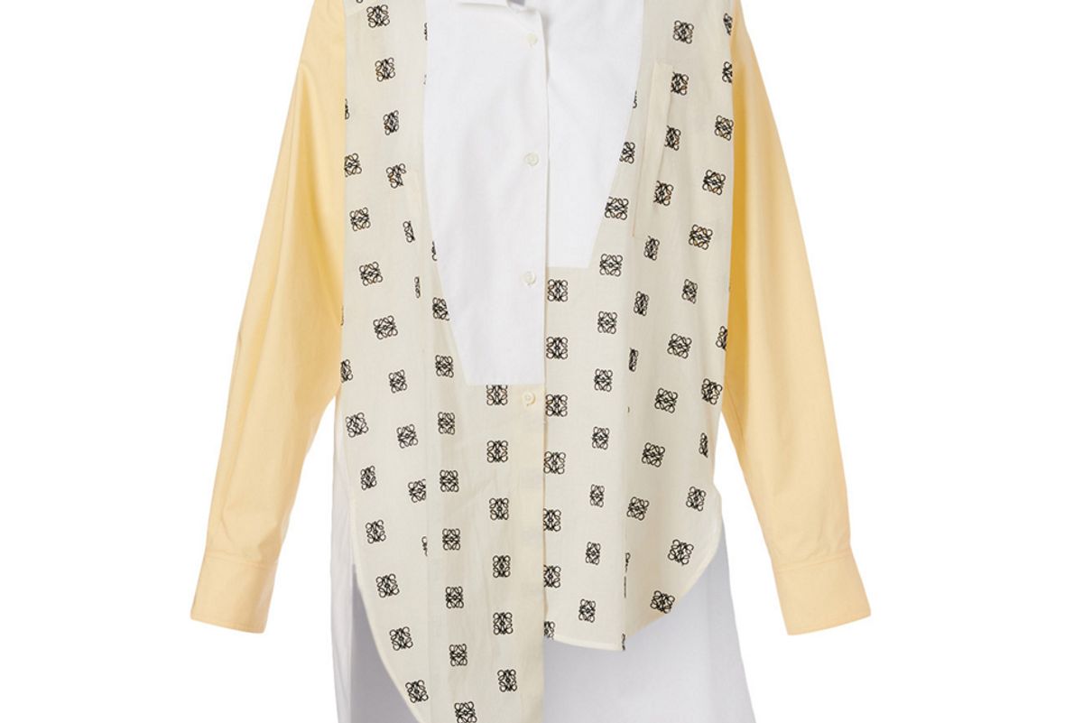 loewe cotton asymmetric shirt in logo print