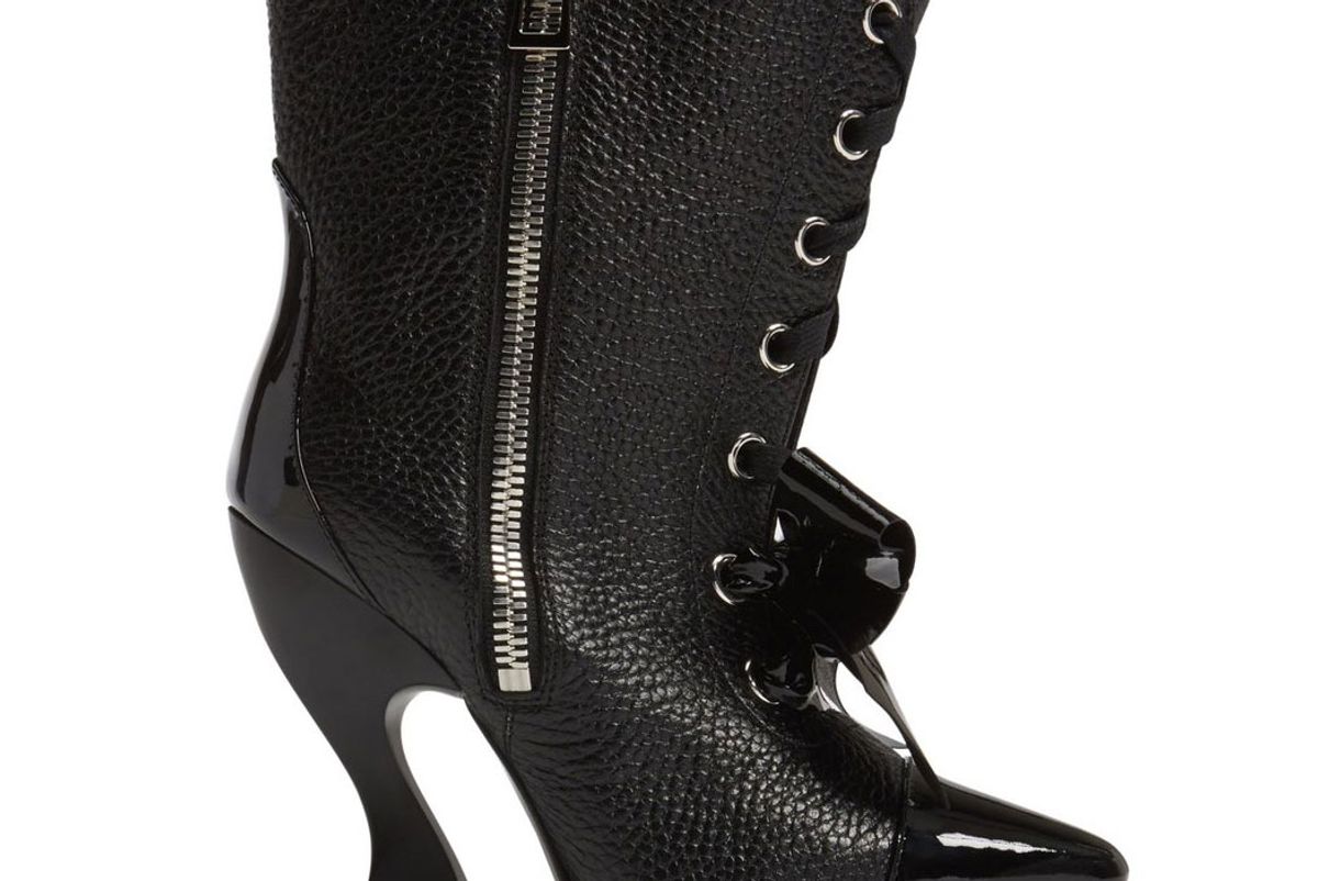 Curved Heel Bow Bootie