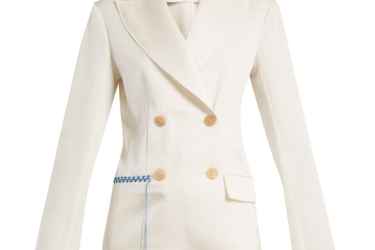 loewe double breasted notch lapel twill blazer