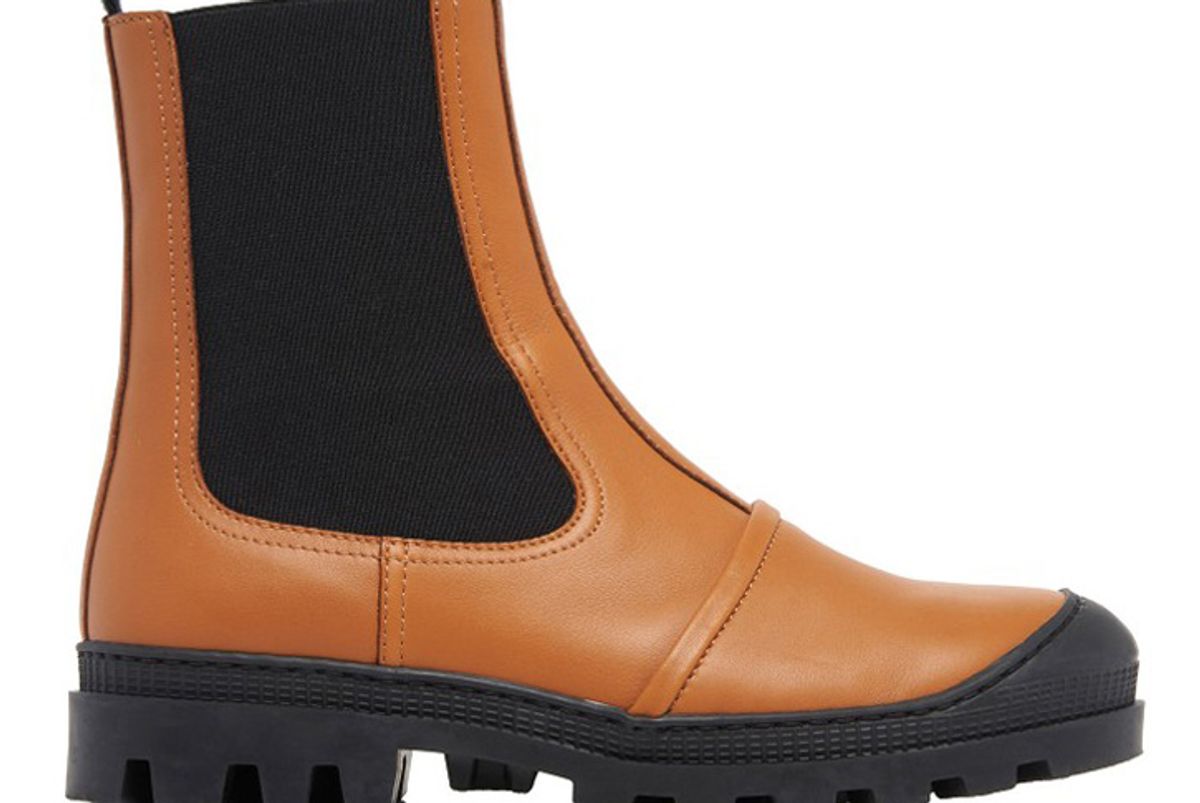 loewe rubber paneled leather chelsea boots