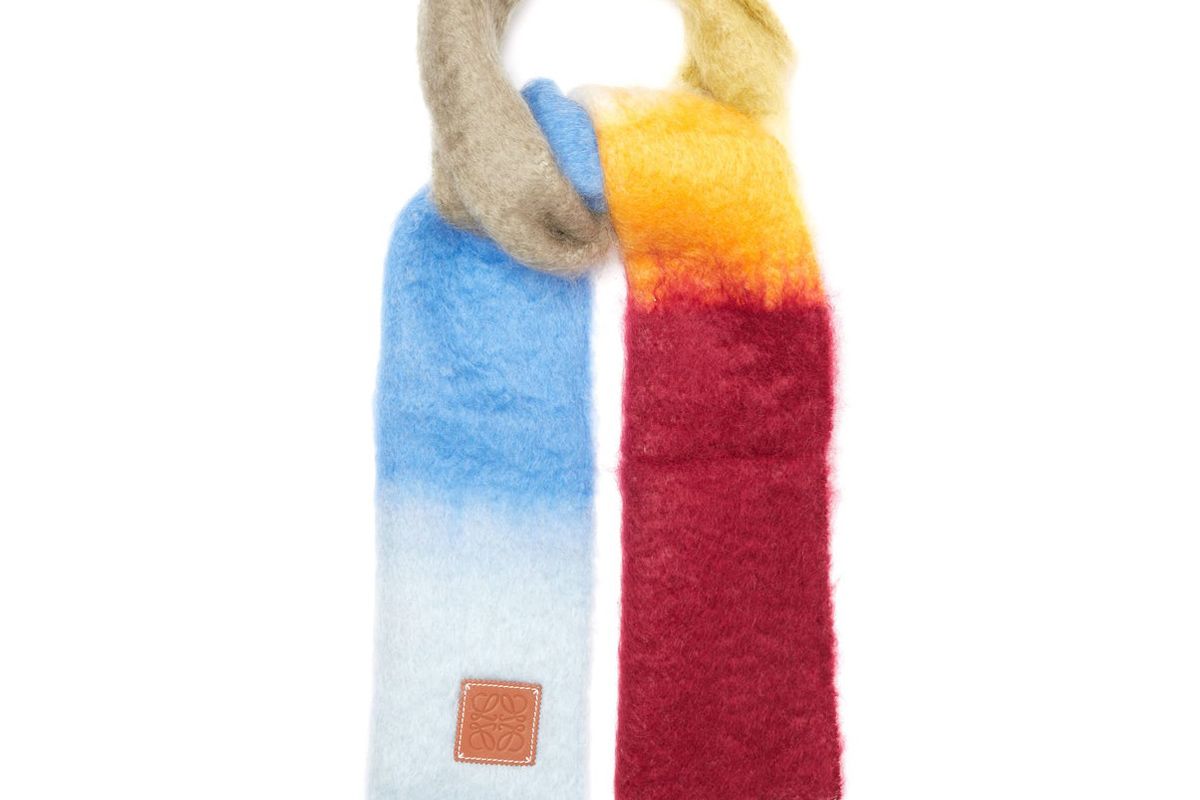 loewe striped brushed mohair and wool scarf