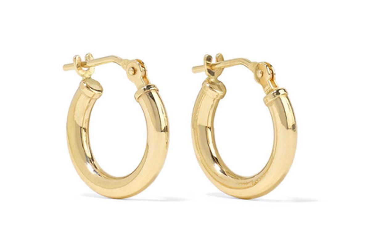 loren stewart baby chubbie huggies gold tone hoop earrings