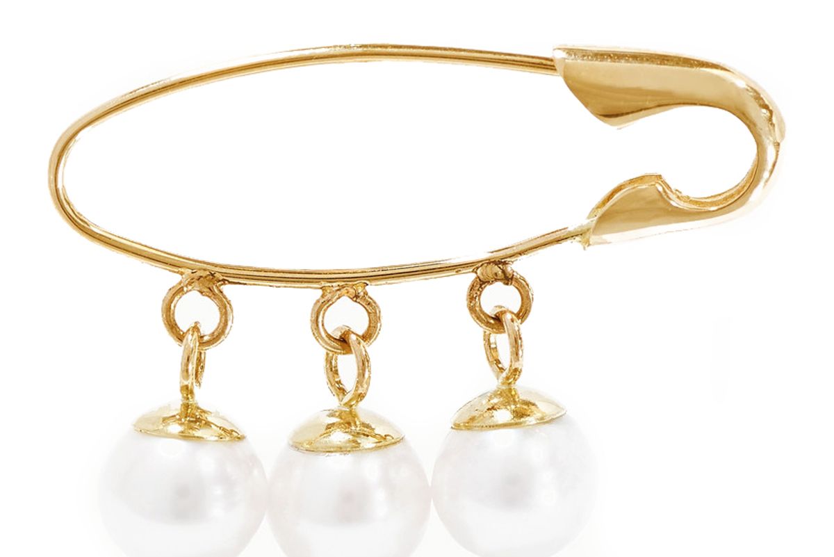 loren stewart gold pearl earring