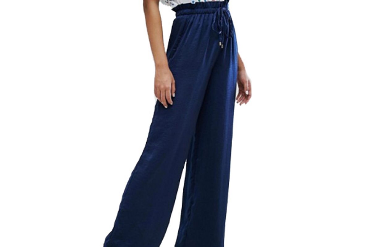 Wide Leg Pants In Satin