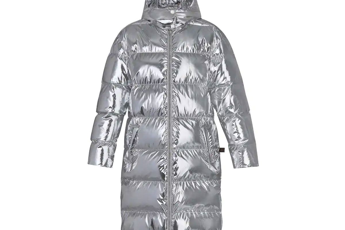 louis vuitton metallic long down coat