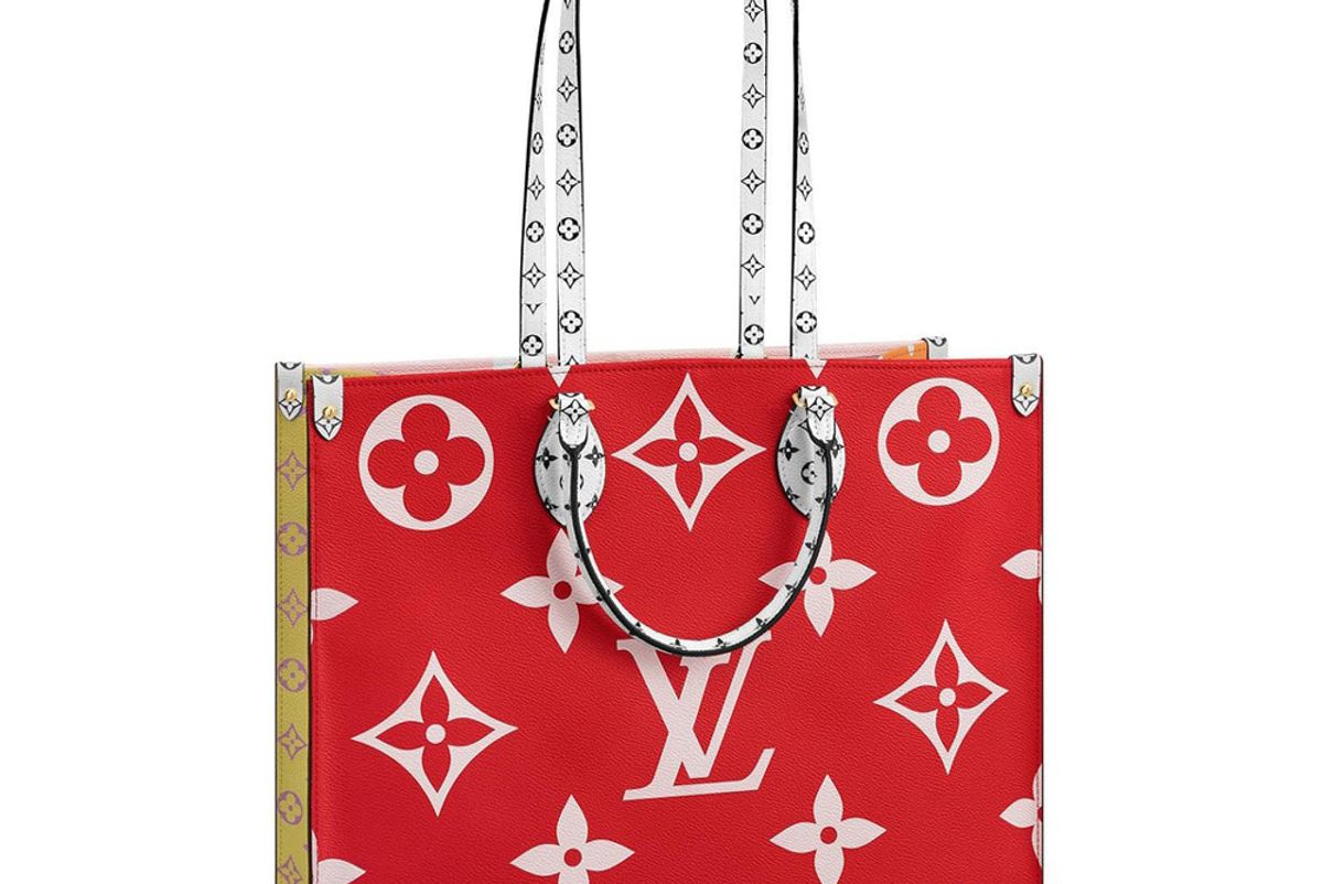 louis vuitton onthego monogram giant red pink