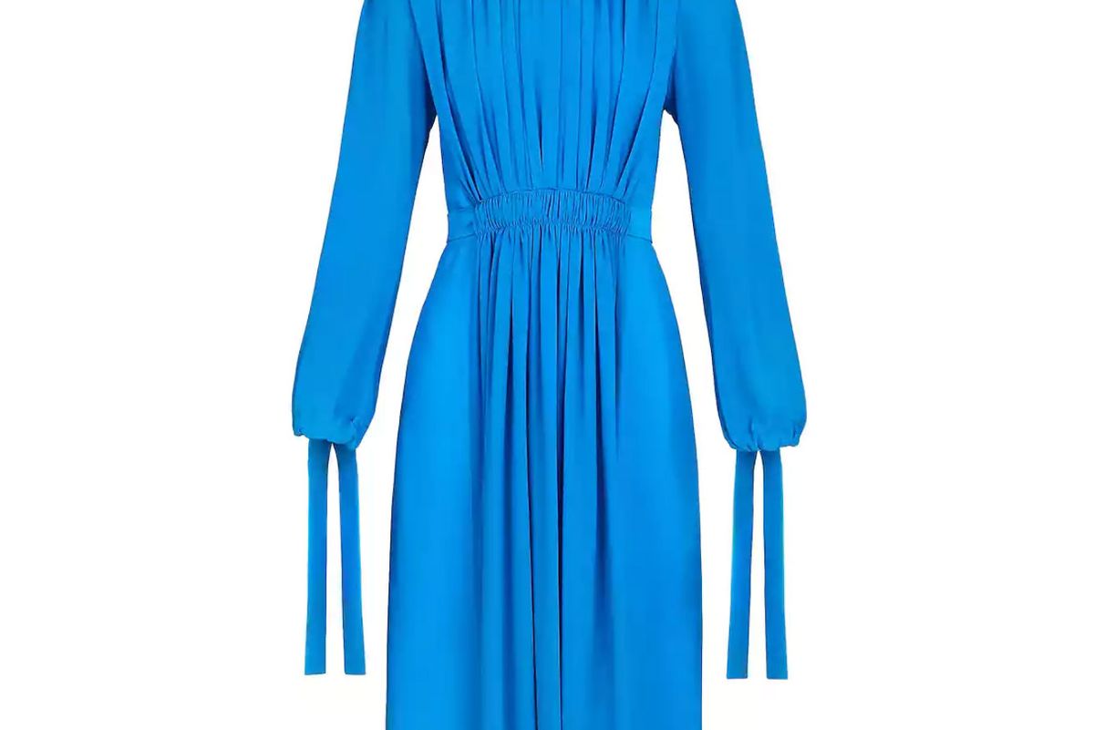 louis vuitton pleated silk dress