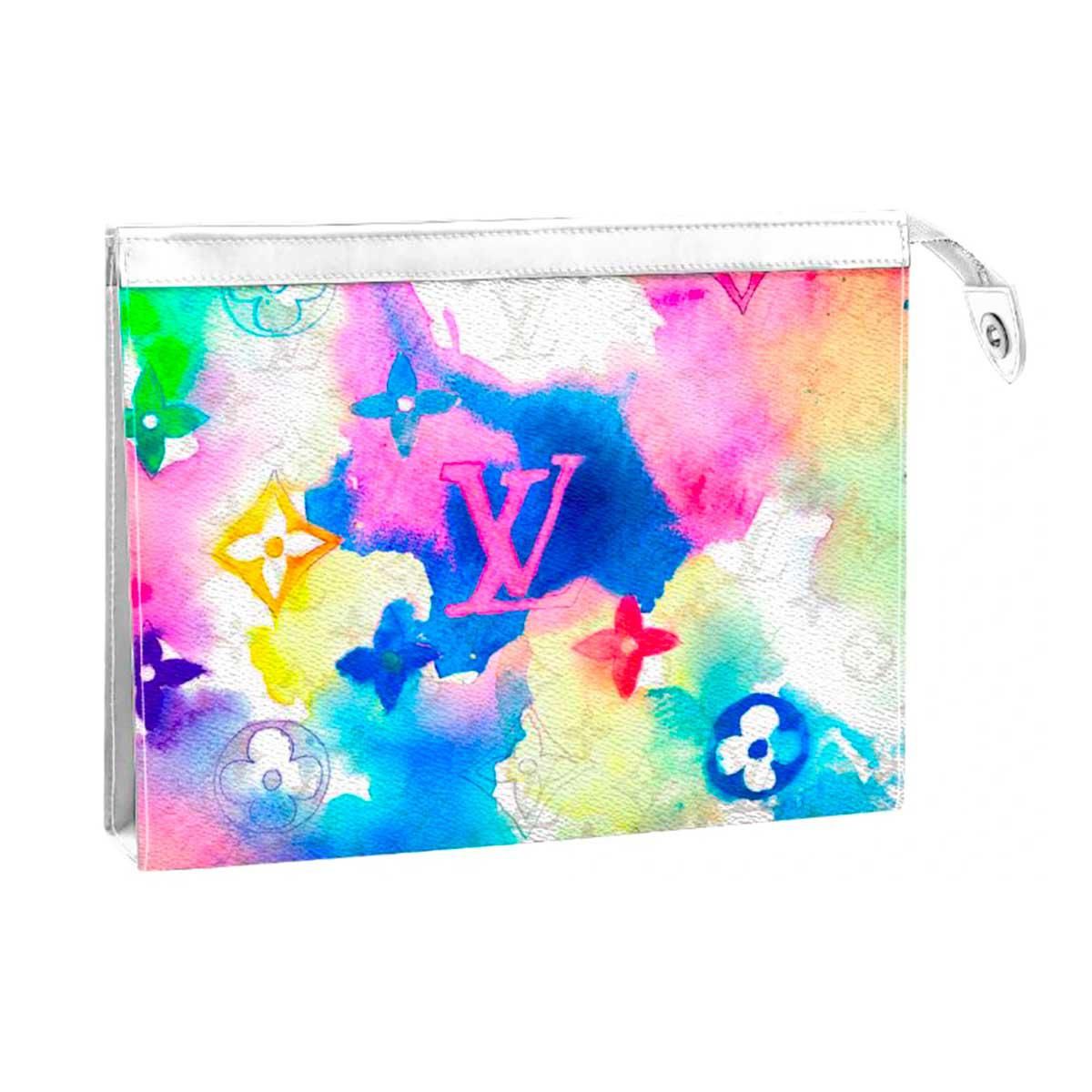 louis vuitton pochette voyage monogram watercolor multicolor in canvas with silver tone