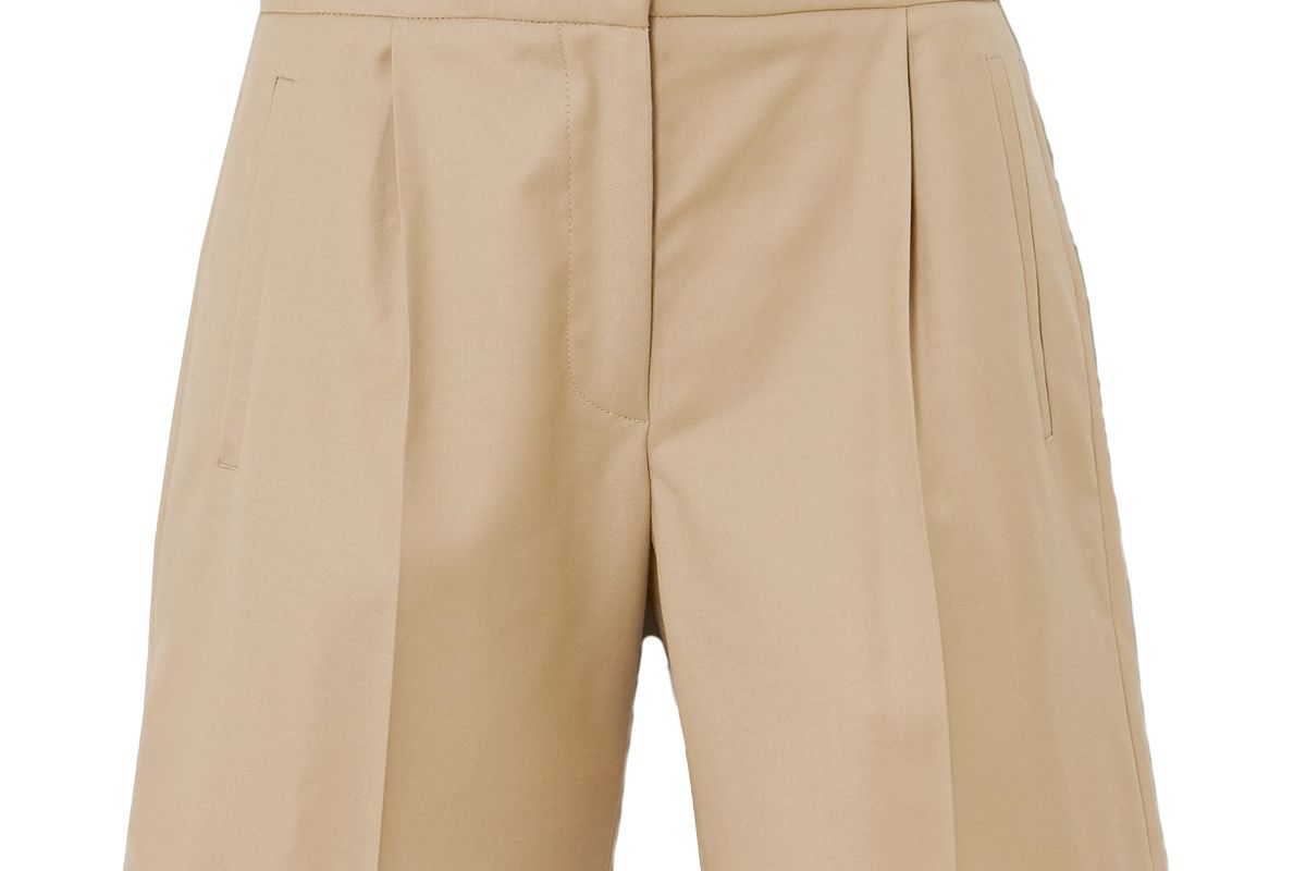 loulou studio bermuda pleated wool twill shorts