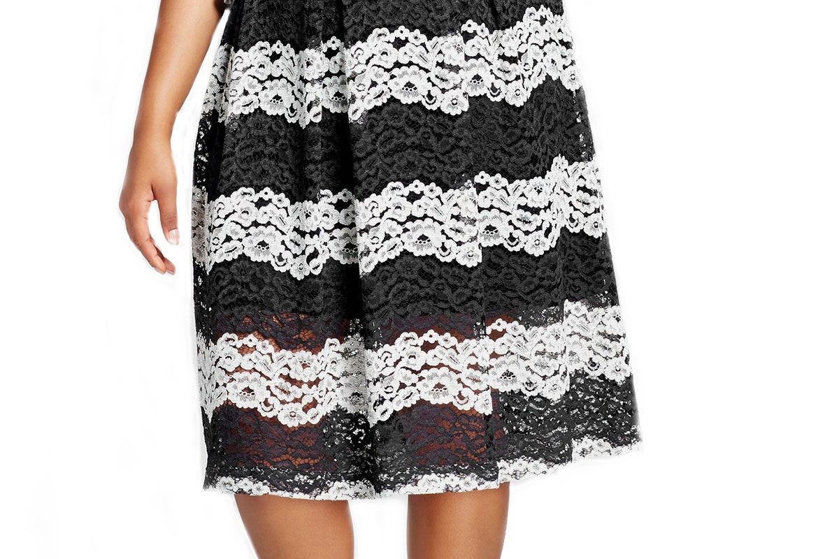 Women’s Plus Size Lace Midi Skirt