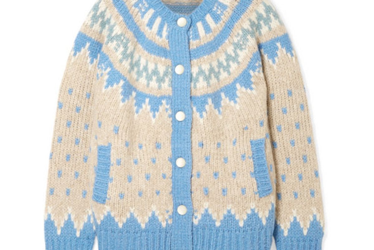 loveshackfancy boyfriend fair isle alpaca blend cardigan