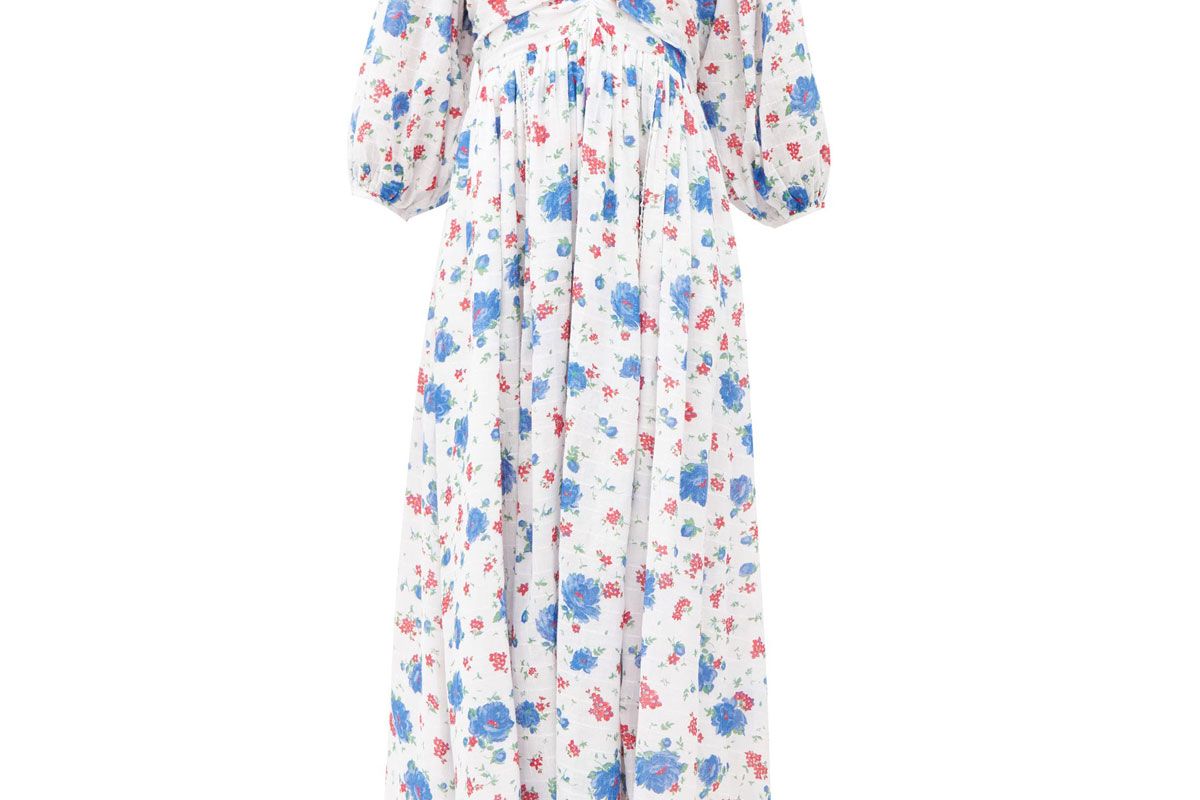 loveshackfancy roslyn balloon sleeve floral print cotton dress