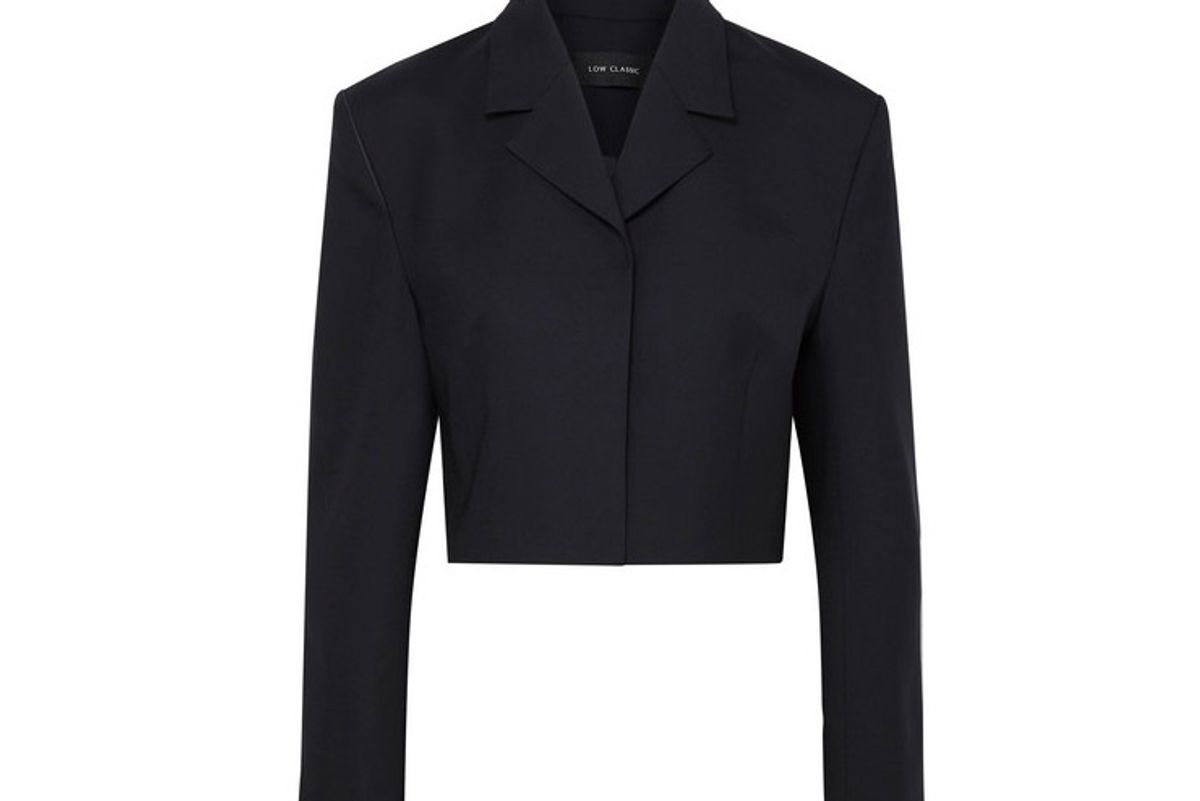 low classic cropped wool blend blazer
