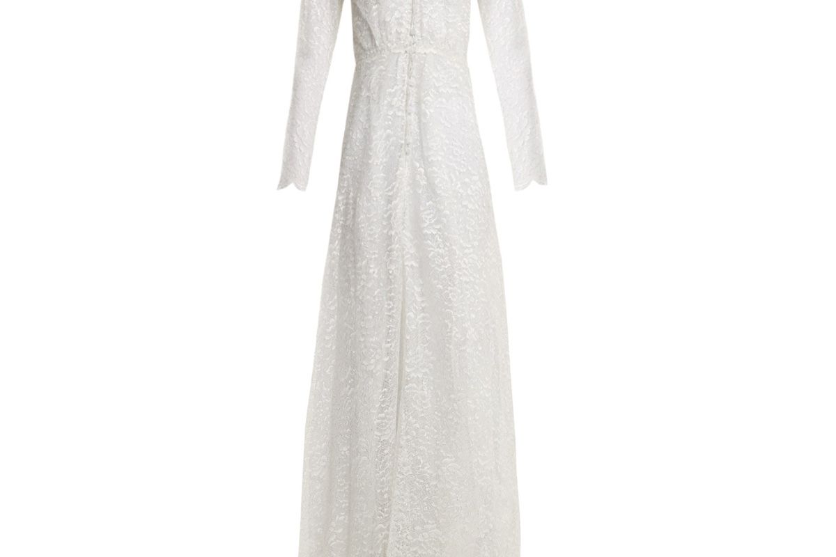luisa beccaria v neck floral lace gown