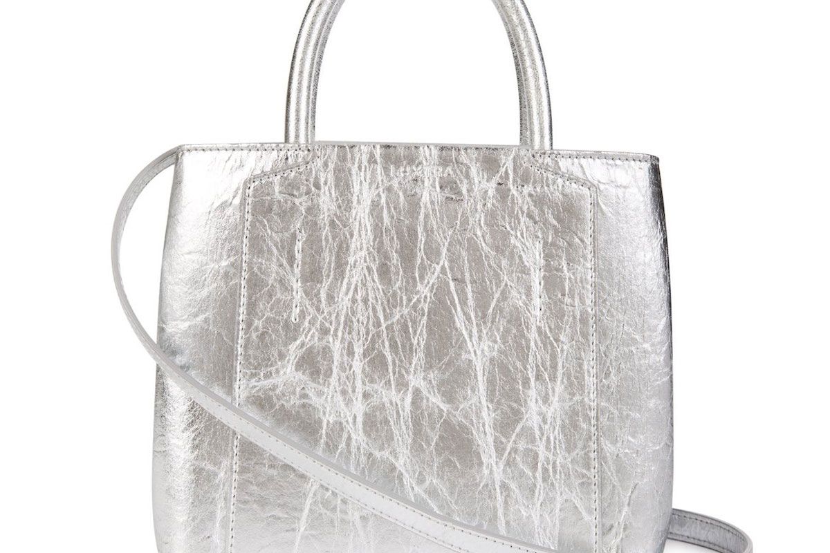 luxtra nina mini handbag silver pinatex