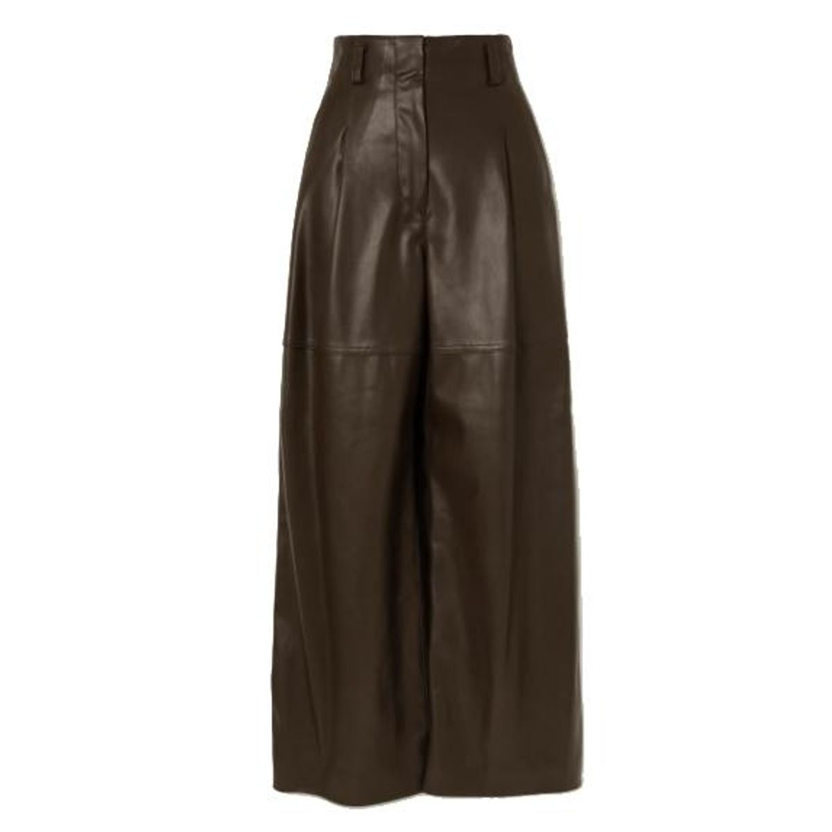 lvir pleated faux leather wide leg pants