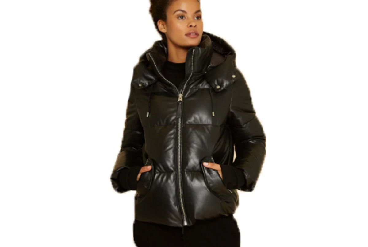 mackage miley leather coat