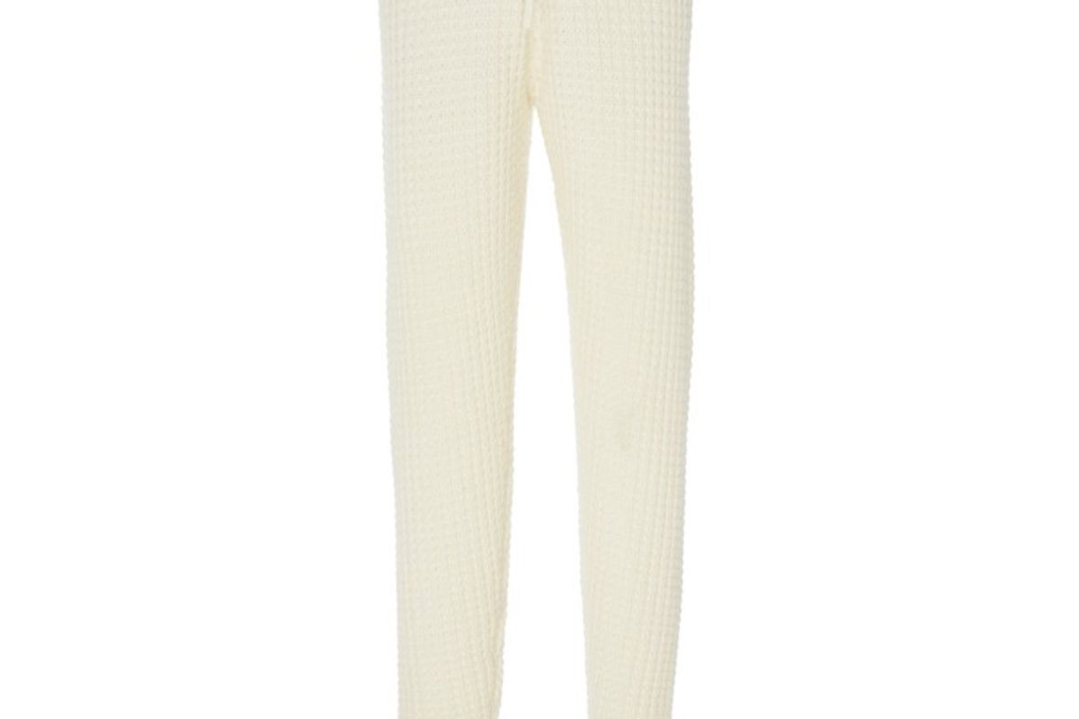 madeleine thompson oceanus waffle knit cashmere track pants