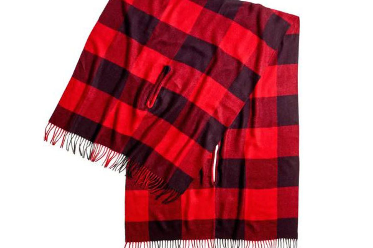 madewell buffalo check cape scarf