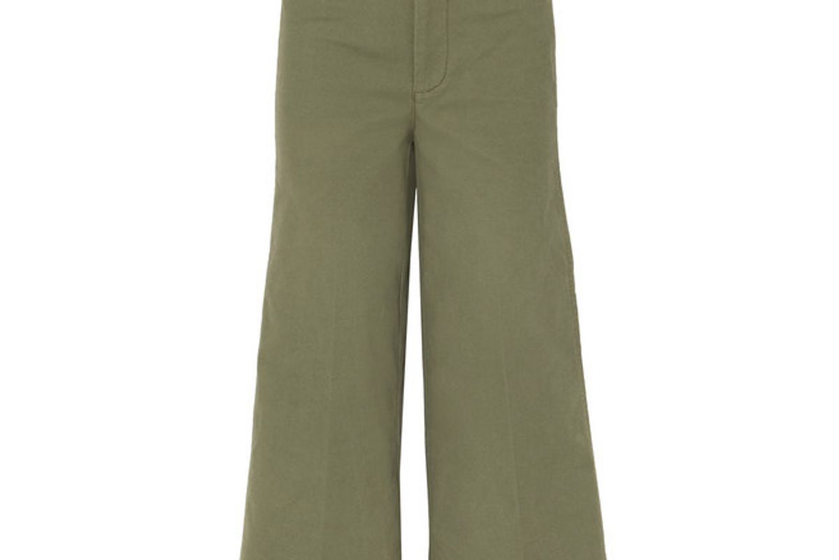 madewell langford cropped stretch cotton wide leg pants