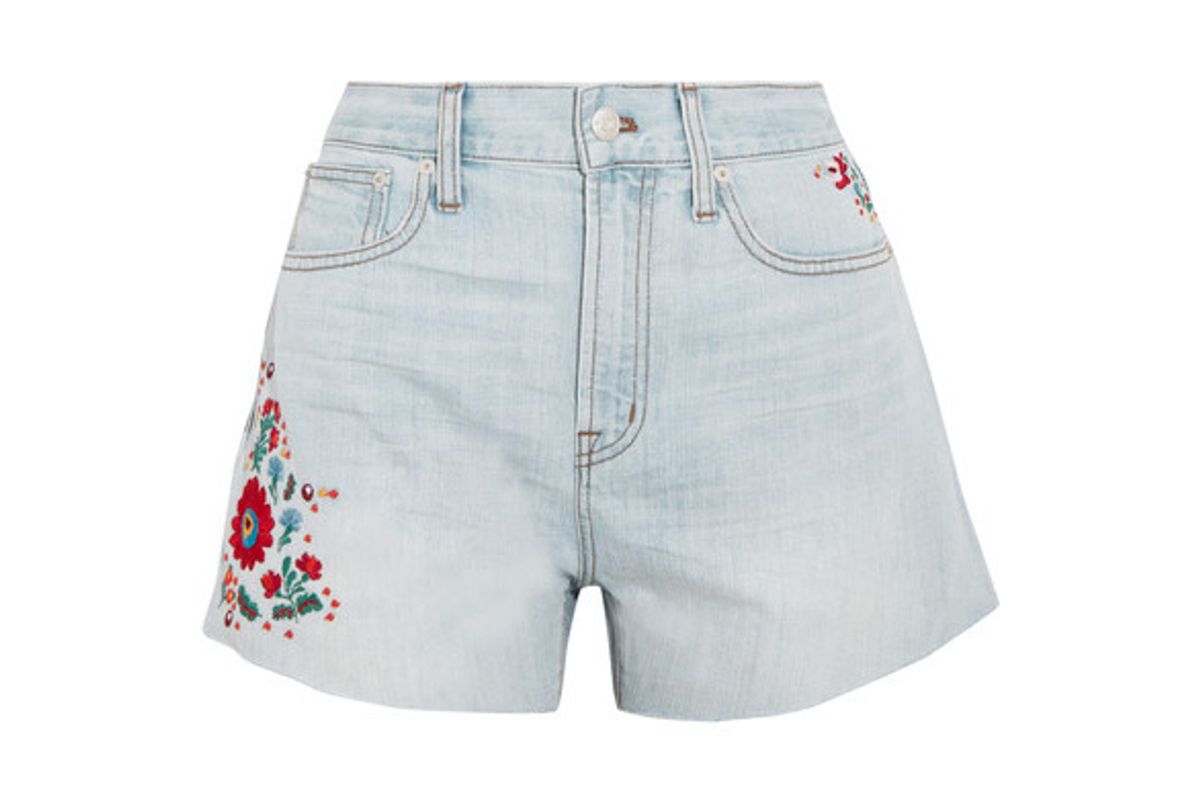 The Perfect Embroidered Denim Shorts