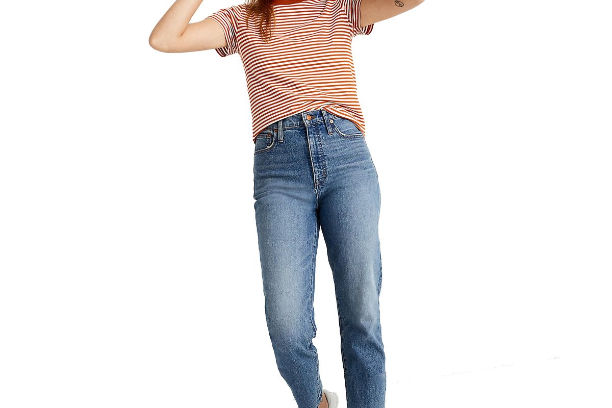 madewell tall classic straight jeans in peralta wash
