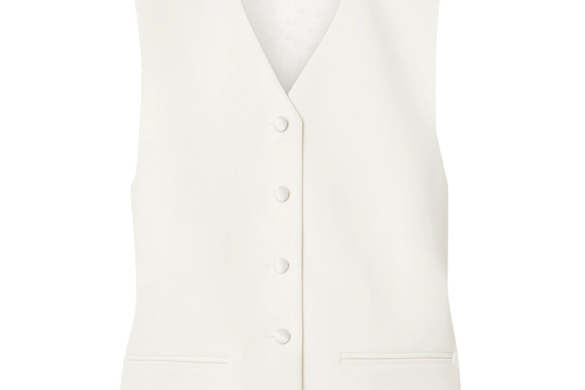 magda butrym paneled wool twill and satin vest